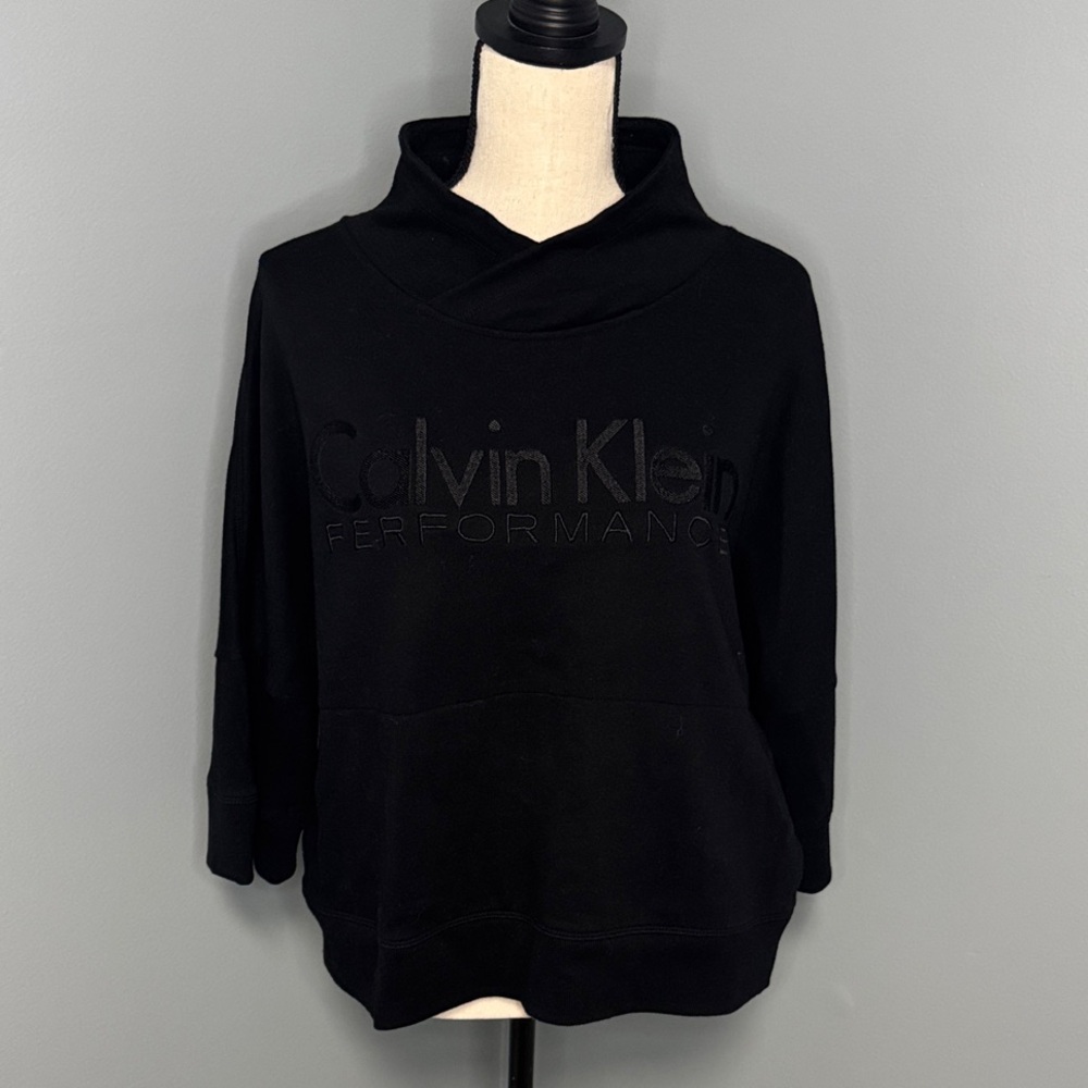 Calvin Klein Women’s Black Mock Neck Sweatshirt Sz XL